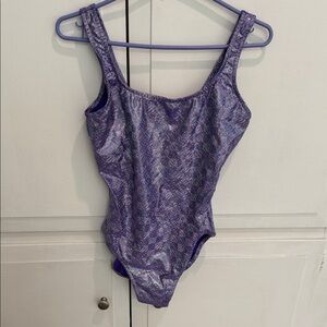 Purple Holographic Glittery Tank Swim Suit